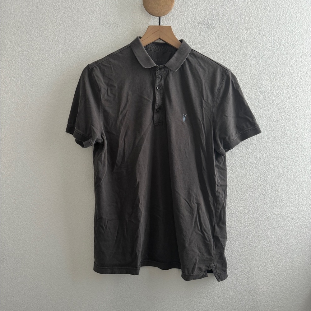 All Saints Brown Polo Shirt *Hole*
